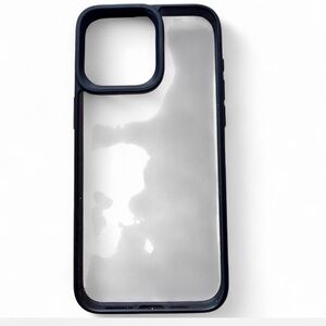JETech iPhone 15 Pro Max Case - Black Bumper Clear Back